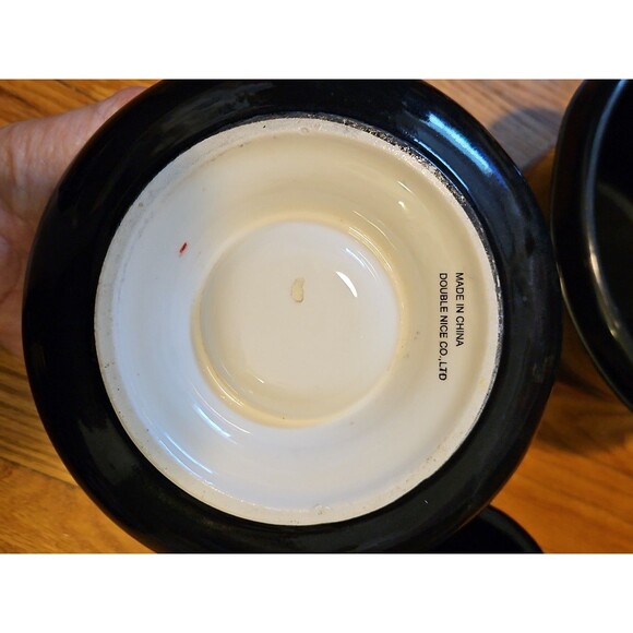 Vintage Y2k Black 4 piece Chip & Dip Serving Set Chili Pepper Design - Picture 10 of 10